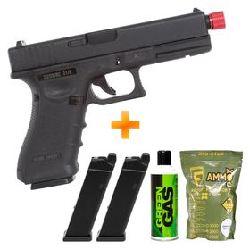 Pistola de Airsoft a Gás GBB Green Gas R17 Full Metal BlowBack + 2 Magazine Extra E&C + Green Gás + BBS  - Rossi