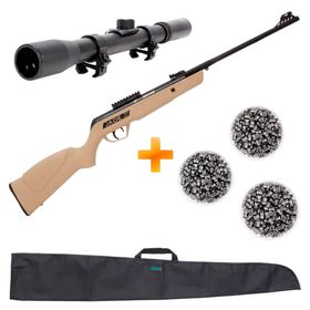 Carabina de Pressão CBC Jade Mais Nitro OX Desert 4.5mm + Luneta 4x20 + Capa + Chumbinho