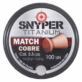 Chumbinho Snyper Titanium Match Cobre 5.5mm 100un.