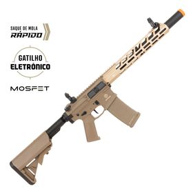 Rifle de Airsoft M4 Avenger 6 Silencer DMR AEG Tan Gatilho Eletrônico - Poseidon