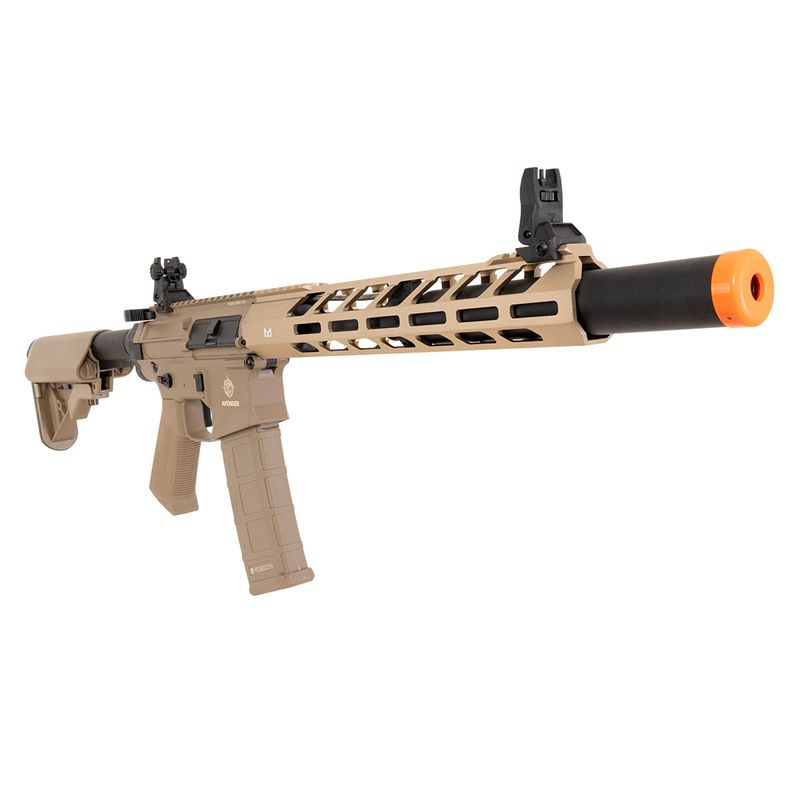 rifle-de-airsoft-m4-avenger-6-silencer-dmr-aegr-tan-gatilho-eletronico-poseidon-z9