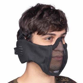 Máscara de Airsoft Confort Preta c/ Proteção de Orelha