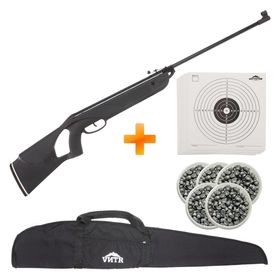 Carabina de Pressão Fiora Black 5.5mm + Capa + Chumbinho + Alvos