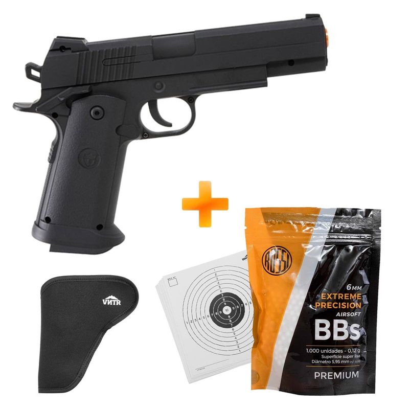 pistola-de-airsoft-vg-1911-v18-spring-6-0mm-coldre-bbs-alvos-z6