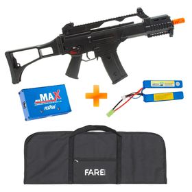 Rifle de Airsoft AEG HK G36 EVO + Bateria Lipo 7.4v + Carregador + Capa