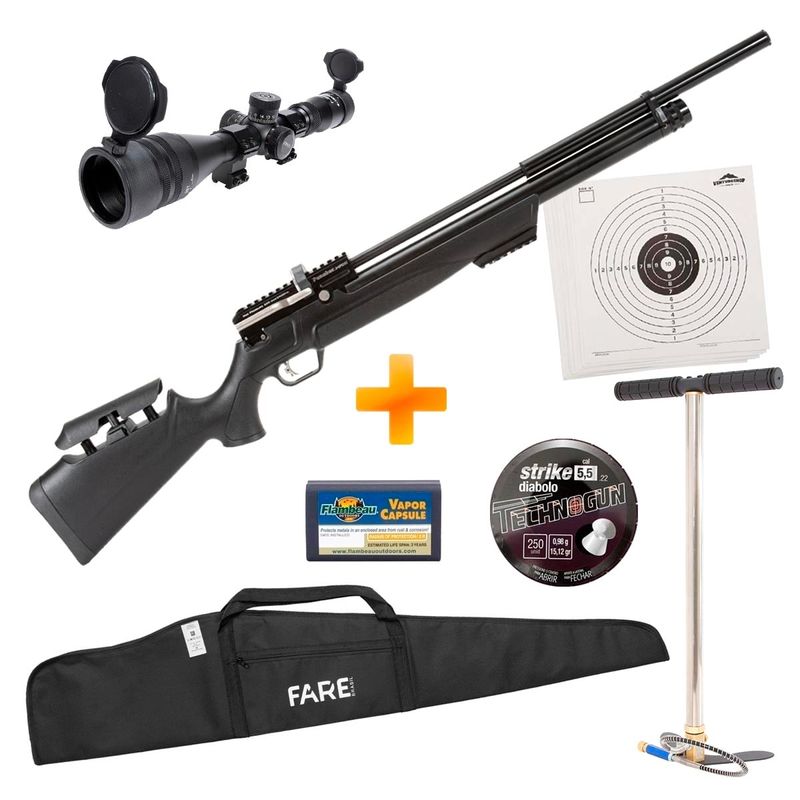 carabina-de-pressao-pcp-puncher-maxi-s-silent-5-5mm-kral-arms-bomba-luneta-custom-capa-chumbinho-alvos-z15