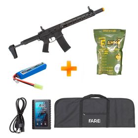 Rifle de Airsoft M4 M904D Gatilho Eletrônico - D.E. Armory + Bateria + Carregador + Capa + BBs