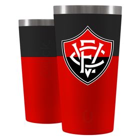 Copo Térmico Sleek Future Vitória VFC Black & Red 473ml - Glück