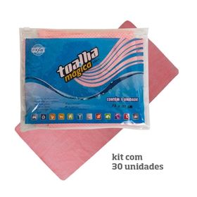 Kit com 30 Toalhas Mágicas Multiuso Rosa em Baixo Relevo 75 x 35cm - Fixxar