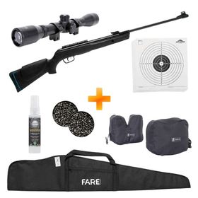 Carabina de Pressão Gamo Big Cat 1000 IGT 5.5mm + Luneta 4x32 + Sand Bag + Capa + Chumbinho + Alvos