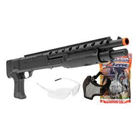 Shotgun Tactical Airsoft M309 Spring 6mm + BB’s + Óculos + Máscara