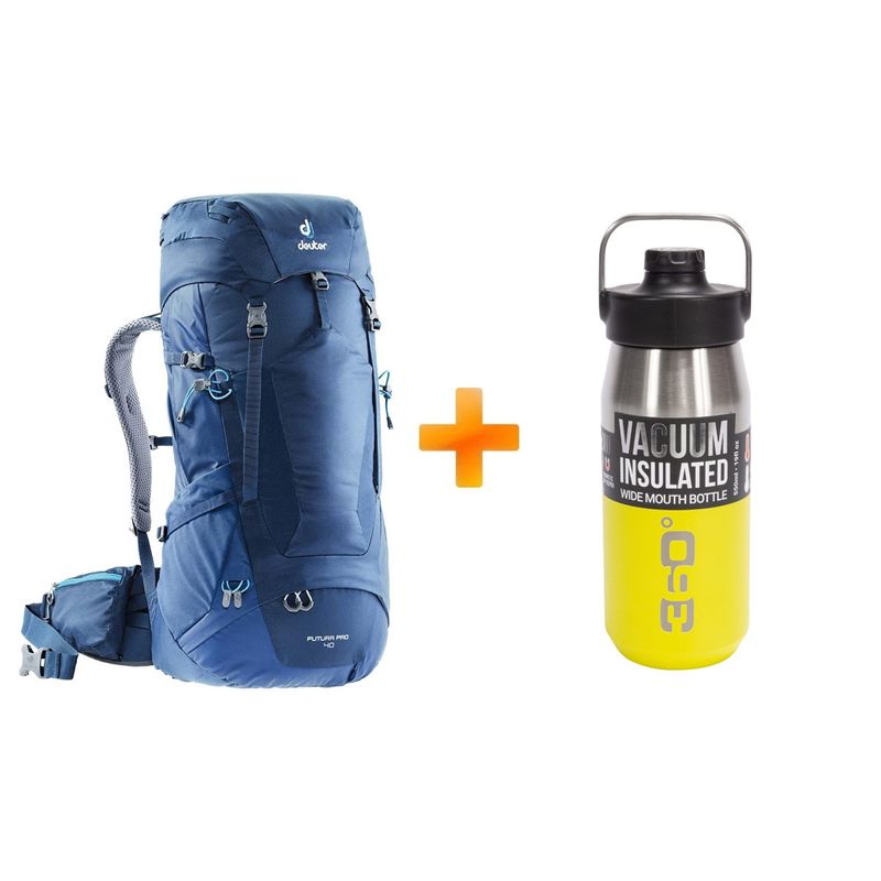 mochila-futura-pro-40-2018-azul-deuter-garrafa-sea-to-summit-360-degrees-550ml-amarelo-z1