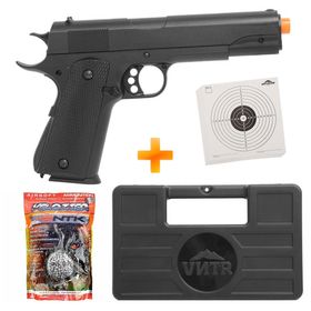 Pistola de Airsoft Spring 1911 Full Metal M295 - Double Eagle + BBs + Maleta + Alvos