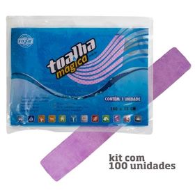 Kit com 100 Toalhas Mágicas Multiuso Roxa em Baixo Relevo 100 x 15cm - Fixxar