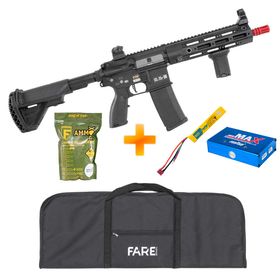Rifle de Airsoft HK416 long M-Lok SA-H23 Black Linha EDGE 2.0 E-Series Gate Aster - Specna Arms + Capa + Bateria e Carregador + BB's