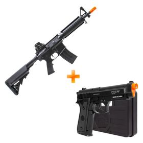 Rifle de Airsoft AEG M4A1 CQB EVO + PT92 CO2 Full Metal + Maleta