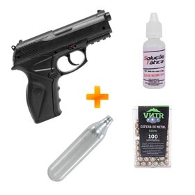 Pistola de Pressão a Gás Airgun CO2 C11 6mm – Wingun + Esferas de Metal + CO2