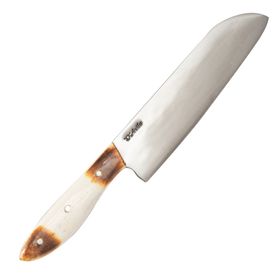 Faca Chefe Santoku Laminada 8” em Aço Carbono 5160 com Cabo em Osso Bovino – D’avila