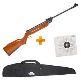 Carabina de Pressão QGK14 Madeira 4.5mm + Capa + Alvos