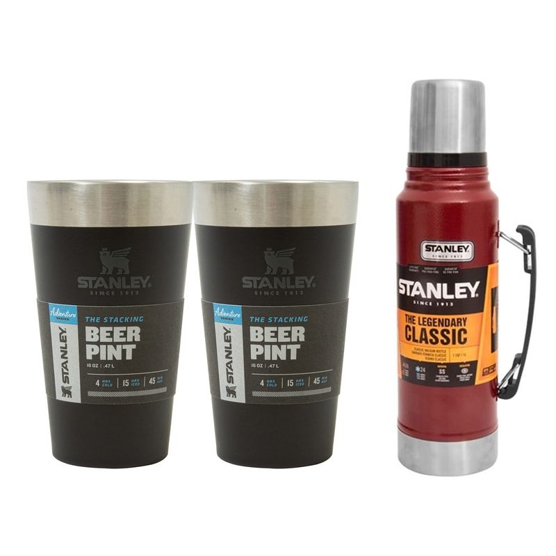 kit-2-copos-de-cerveja-termico-sem-tampa-adventure-matte-black-473ml-garrafa-termica-stainless-steel-classic-1l-crimson-–-stanley-z1