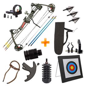 Arco Composto Shadow Rex Quad Limbs 25 a 65 libras Poe Lang + Kit completo Target + kit hunter