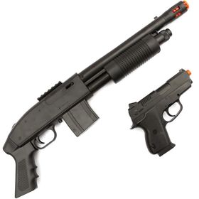 Kit Shotgun Airsoft Mossberg M590 com Pistola .45 Compact