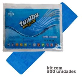 Kit com 300 Toalhas Mágicas Multiuso Azul 1 Lado em Baixo Relevo 75 x 20cm - Fixxar