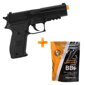 Pistola de Airsoft Spring S226 6mm P226 - QGK + BBs