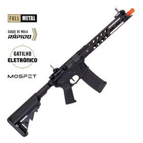 Rifle de Airsoft M4 CQB Hades AEG Preta Gatilho Eletrônico - Poseidon