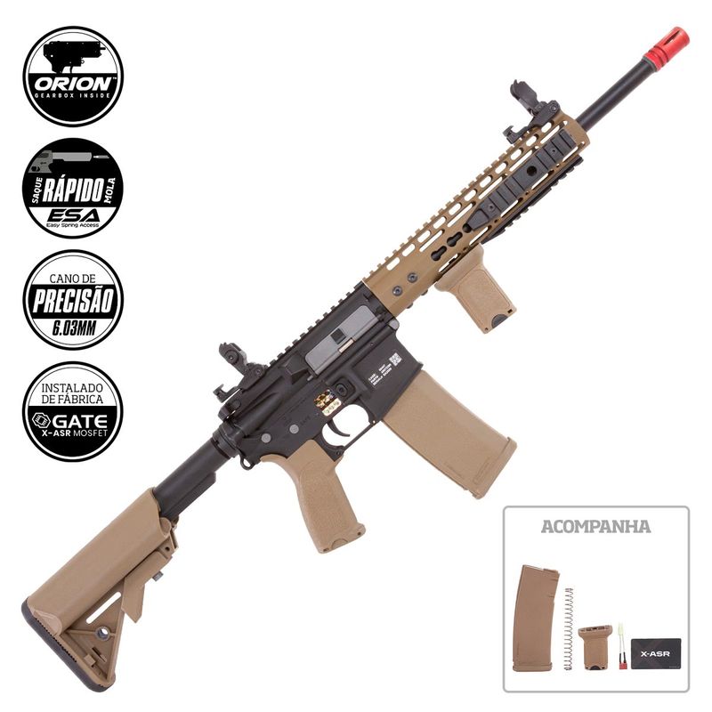 rifle-de-airsoft-aeg-m4-carbine-long-keymod-sa-e09-half-black-tan-edge-e-series-specna-arms-capa-bateria-e-carregador-bb-s-z8