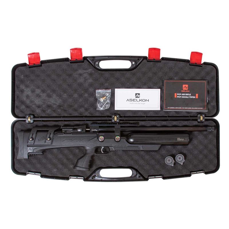 super-combo-carabina-de-pressao-pcp-mx8-evoc-black-regulated-5-5mm-aselkon-bomba-luneta-4x32-z9