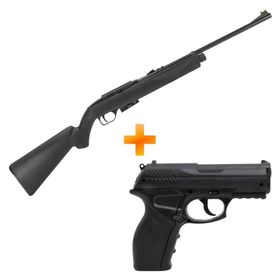 Carabina de Pressão CO2 Repeat Air 1077 4.5mm Crosman + Pistola de Pressão C11 4.5mm