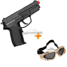 Airsfot Kit Pistola Blow Air Gun Blow Back AEP (UM-654B) + Óculos Kobra Camuflado