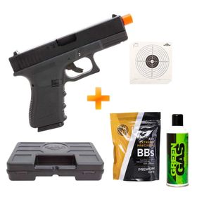 Pistola de Airsoft GBB Kosok G19 E&C + Maleta + Green Gás + BB's + Alvos