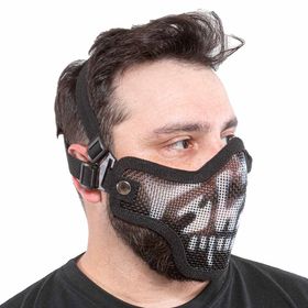 Máscara de Airsoft Meia Face Telada Preta – Feasso