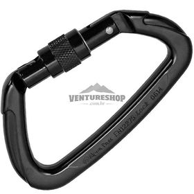 Mosquetão Lock "D" grande - Preto