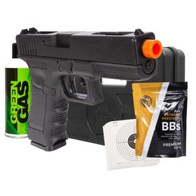 Pistola de Airsoft a Gás GBB Green Gas R18 com Blowback + Maleta + Green Gás + BB's + Alvos