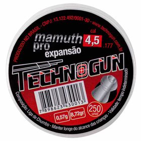 Chumbinho Technogun Mamuth Pro Expansão 4.5mm - 250 unidades