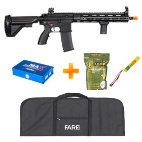 Rifle de Airsoft HK416 long M-Lok SA-H22 Black Linha EDGE 2.0 E-Series Gate Aster - Specna Arms + Capa + Bateria e Carregador + BB's