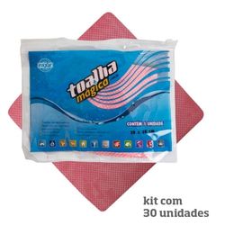 Kit com 30 Toalhas Mágicas Multiuso Rosa em Baixo Relevo 28 x 28cm - Fixxar
