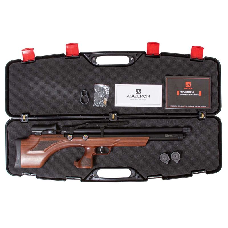carabina-de-pressao-pcp-mx7-wood-regulated-5-5mm-aselkon-bomba-luneta-4x32-z8