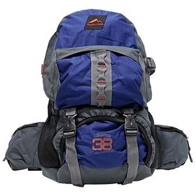 Mochila Mista Crampon 38 Litros Azul c/ Cinza - Trilhas e Rumos