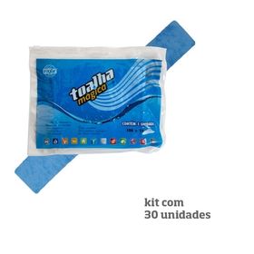 Kit com 30 Toalhas Mágicas Multiuso Azul Sem Relevo 100 x 15cm - Fixxar