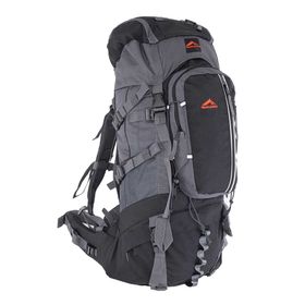 Mochila Cargueira 2 em 1 Crampon 68 Preta com Cinza - Trilhas e Rumos