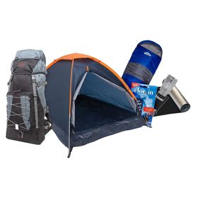 KIT CASAL RECONECTE-SE - Barraca 2 Pessoas + 2 Sacos de Dormir + 2 Isolantes Térmico + Lanterna + Mochila + Purificador de Água