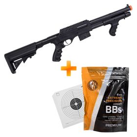 Shotgun Airsoft VG 0681D Spring – VIGOR + BBs + Alvos