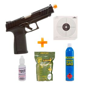 Pistola de Airsoft a Gás GTP9 GBB 6mm Blowback – G&G + Green Gás + BB's + Alvos