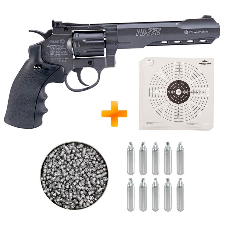 kit-revolver-de-pressao-a-gas-co2-pr-776-4-5mm-gamo-chumbinhos-co2-alvos-z1