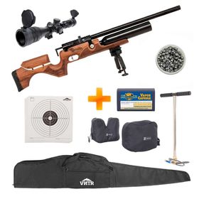 Carabina de Pressão PCP Puncher Bighorn 9mm + Bomba + Luneta + Sand Bag + Chumbinhos + Capa + Alvos