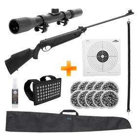 Kit Completo Carabina de Pressão Rossi Nova Dione 5.5mm + Luneta + Chumbinhos + Bandoleira + Capa + Alvos
